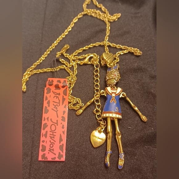☠️ BETSEY JOHNSON MOVING RHINESTONES  SKELETON NECKLACE NEW ✨️ - Picture 2 of 7